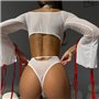Еротичний білий боді з червоними акцентами та панчохами 954811111 Ghazel фото - Luxbikini