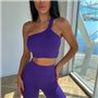 Ефектний фіолетовий фітнес костюм: топ+лосини рубчик 846811111 Ghazel фото - Luxbikini