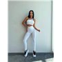 Ефектний білий фітнес костюм: топ+лосини рубчик 846911111 Ghazel фото - Luxbikini