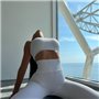 Ефектний білий фітнес костюм: топ+лосини рубчик 846911111 Ghazel фото - Luxbikini