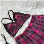 Еротичний рожевий в клітинку костюм студентки PLUS SIZE 113641111 Ghazel фото - Luxbikini