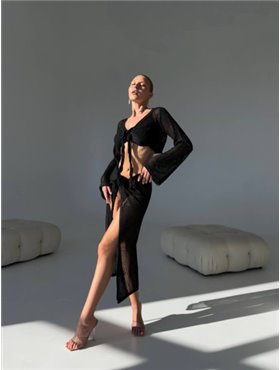 Пляжний в"язаний костюм у чорному кольорі 128551111 Ghazel фото - Luxbikini