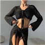 Пляжний в"язаний костюм у чорному кольорі 128551111 Ghazel фото - Luxbikini