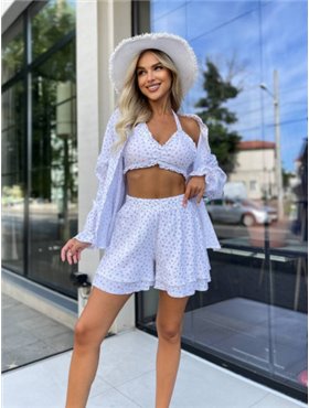Красивий та зручний мусліновий костюм трійка в квітковий принт 991911111 Ghazel фото - Luxbikini