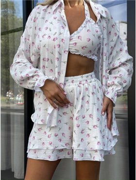 Красивий та зручний мусліновий костюм трійка 992511111 Ghazel фото - Luxbikini
