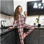 Фланелева зручна піжамка на ґудзиках в фіолетову клітинку 841511111 Ghazel фото - Luxbikini