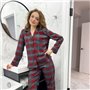 Фланелева червона піжамка на ґудзиках в сіру клітинку 842811111 Ghazel фото - Luxbikini