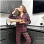 Фланелева червона піжамка на ґудзиках в сіру клітинку 842811111 Ghazel фото - Luxbikini