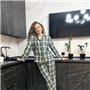 Фланелева жіноча піжама на ґудзиках в зелену клітинку 832511111 Ghazel фото - Luxbikini