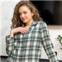 Фланелева жіноча піжама на ґудзиках в зелену клітинку 832511111 Ghazel фото - Luxbikini
