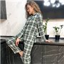 Фланелева жіноча піжама на ґудзиках в зелену клітинку 832511111 Ghazel фото - Luxbikini
