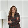 Фланелева жіноча піжама на ґудзиках в зелену клітинку 145141111 Ghazel фото - Luxbikini