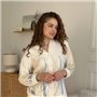 Біла піжама з ніжного велсофту на ґудзиках 119141111 Ghazel фото - Luxbikini