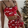 Піжама червона з новорічним візерунком 148551111 Ghazel фото - Luxbikini
