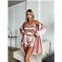 Розкішний шовковий рожевий халат та спокуслива піжамка 949811111 Ghazel фото - Luxbikini