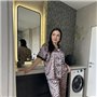 Піжама з леопардовим принтом PLUS SIZE з сорочкою та штанами 132991111 Ghazel фото - Luxbikini