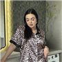 Піжама з леопардовим принтом PLUS SIZE з сорочкою та штанами 132991111 Ghazel фото - Luxbikini