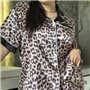 Піжама з леопардовим принтом PLUS SIZE з сорочкою та штанами 132991111 Ghazel фото - Luxbikini