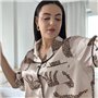 Піжама з леопардовим принтом PLUS SIZE з сорочкою та штанами 133041111 Ghazel фото - Luxbikini