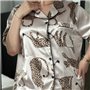 Піжама з леопардовим принтом PLUS SIZE з сорочкою та штанами 133041111 Ghazel фото - Luxbikini