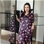 Піжама PLUS SIZE чорна у сердечко з сорочкою та штанами 133771111 Ghazel фото - Luxbikini