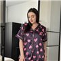 Піжама PLUS SIZE чорна у сердечко з сорочкою та штанами 133771111 Ghazel фото - Luxbikini