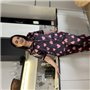 Піжама PLUS SIZE чорна у сердечко з сорочкою та штанами 133771111 Ghazel фото - Luxbikini