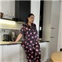 Піжама PLUS SIZE чорна у сердечко з сорочкою та штанами 133771111 Ghazel фото - Luxbikini