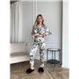Стильна біла шовкова піжама на ґудзиках з мармуровим принтом 111111111 Ghazel фото - Luxbikini