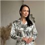 Стильна біла шовкова піжама на ґудзиках з мармуровим принтом 111111111 Ghazel фото - Luxbikini