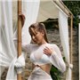 Білий пляжний комплект: купальник + туніка 948311111 Ghazel фото - Luxbikini