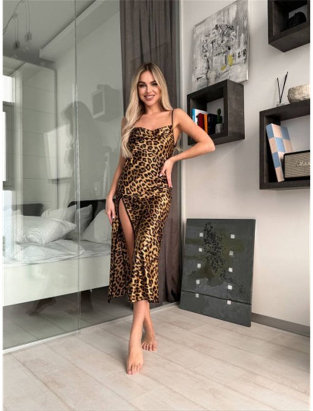 Зваблива леопардова шовкова комбінація 845911111 Ghazel фото - Luxbikini