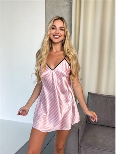 Рожева шовкова сорочка для сну 844611111 Ghazel фото - Luxbikini