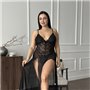 Розкішна чорна мереживна довга сорочка PLUS SIZE 144081111 Ghazel фото - Luxbikini