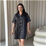 Чорна шовкова сорочка на ґудзиках PLUS SIZE 952411111 Ghazel фото - Luxbikini