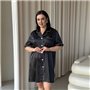 Чорна шовкова сорочка на ґудзиках PLUS SIZE 952411111 Ghazel фото - Luxbikini