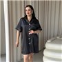 Чорна шовкова сорочка на ґудзиках PLUS SIZE 952411111 Ghazel фото - Luxbikini
