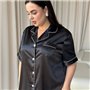 Чорна шовкова сорочка на ґудзиках PLUS SIZE 952411111 Ghazel фото - Luxbikini