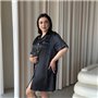 Чорна шовкова сорочка на ґудзиках PLUS SIZE 952411111 Ghazel фото - Luxbikini