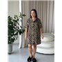 Шовкова леопардова сорочка на ґудзиках для дому PLUS SIZE 102261111 Ghazel фото - Luxbikini
