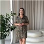 Шовкова леопардова сорочка на ґудзиках для дому PLUS SIZE 102261111 Ghazel фото - Luxbikini