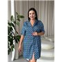 Шовкова синя сорочка на ґудзиках для дому PLUS SIZE 102361111 Ghazel фото - Luxbikini
