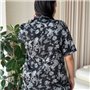 Шовкова чорно-біла сорочка для дому PLUS SIZE 102411111 Ghazel фото - Luxbikini