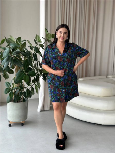 Шовкова сорочка на ґудзиках для дому PLUS SIZE 102511111 Ghazel фото - Luxbikini
