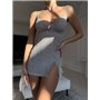 Сіра сорочка на бретельках лео принт 150061111 Ghazel фото - Luxbikini