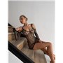 Сіра еротична міні сукня в сітку з люрексу 115761111 Ghazel фото - Luxbikini