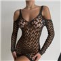 Сіра еротична міні сукня в сітку з люрексу 115761111 Ghazel фото - Luxbikini
