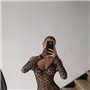 Сіра еротична міні сукня в сітку з люрексу 115761111 Ghazel фото - Luxbikini