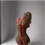 Еротична прозора сорочка з червоною шнурівкою на спинці 410011111 Ghazel фото - Luxbikini