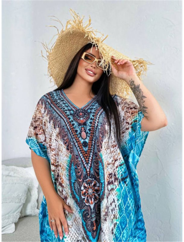 Розкішна максі сукня- туніка PLUS SIZE для відпочинку 937511111 Ghazel фото - Luxbikini